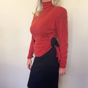 vintage | Fitted Ruffle Dress w/ Bows | L
